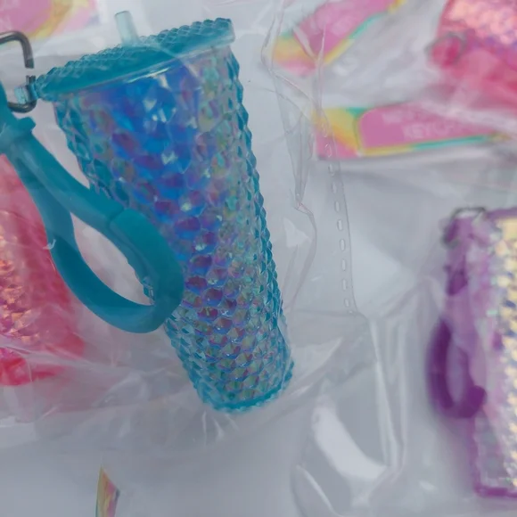 Colorful Party Cup Set (10) Tumbler KEYCHAINS Party Favors. (Bag D) - Picture 2 of 5
